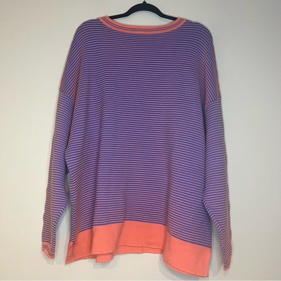 NWT LIVI ACTIVE Lane Bryant Atheleisure Crewneck Ottoman Sweater in Fusion Coral - Picture 7 of 10